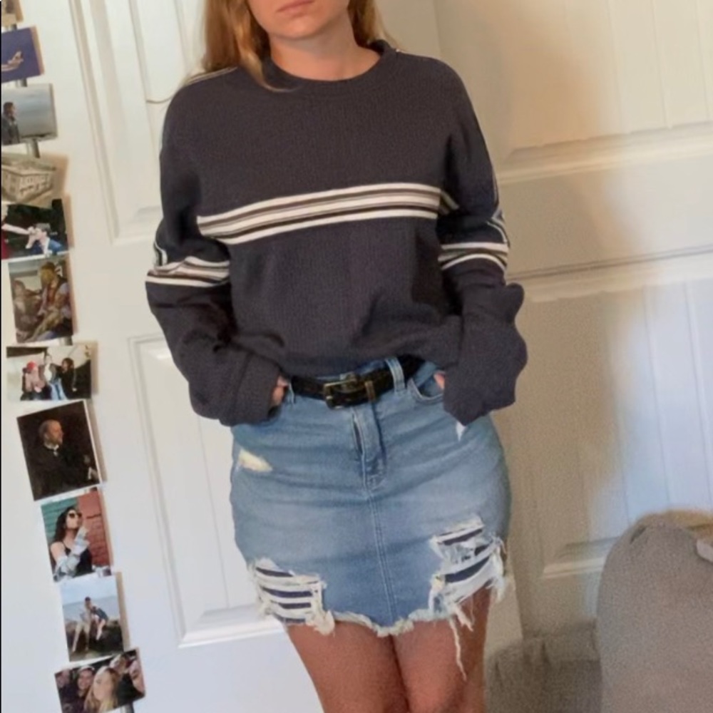 Vintage Horizontal Striped Dad Sweater
